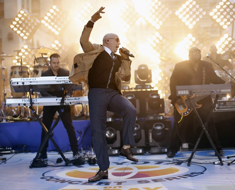 Image: Singer Pitbull performs on NBC's Today show in New York